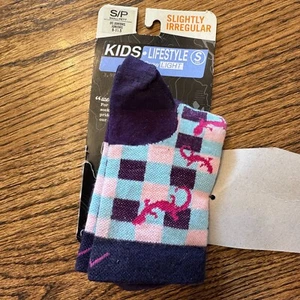 DARN TOUGH JR. KIDS Lifestyle Micro Crew Light Purple Pink Blue Lizard SMALL - Picture 1 of 8