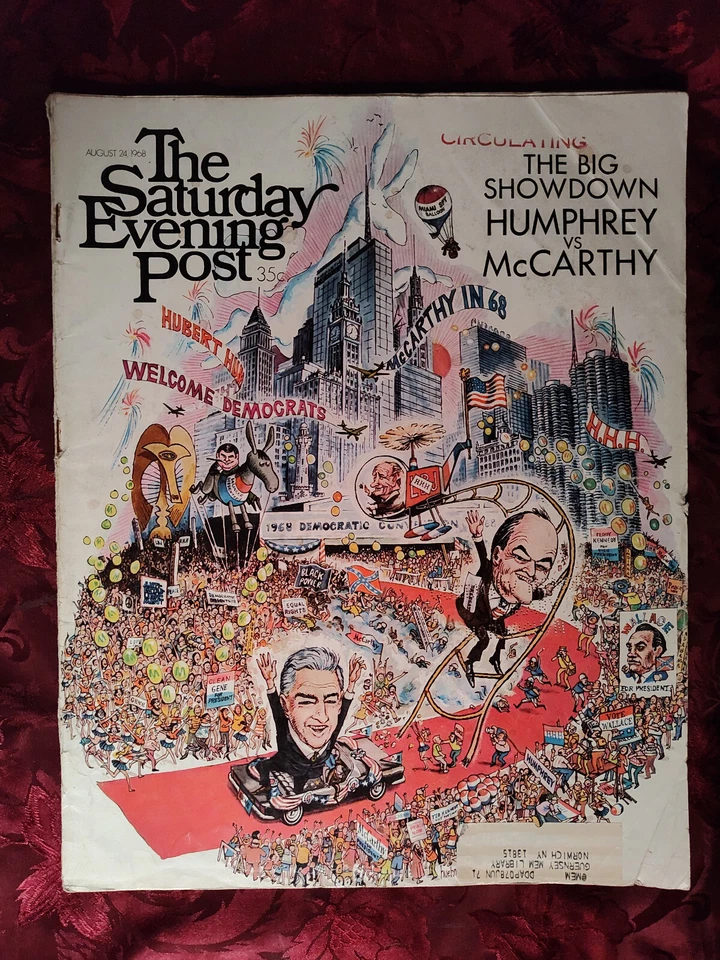 Saturday Evening Post August 24 1968 HUBERT HUMPHREY WILLIAM SAROYAN - Image 1 of 1