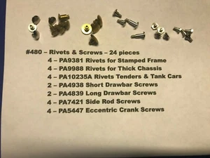 American Flyer  Parts - Rivet & Screw Assortment #480 - 24 pcs - Picture 1 of 1