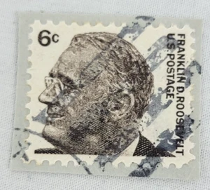 US Postage ~ Franklin D. Roosevelt ~ 6 ¢ B&W Stamp ~ Cancelled ~ c.1966 ~ C023 - Picture 1 of 6