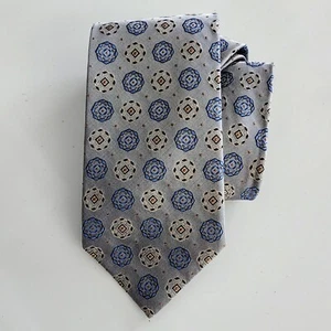 Jos. A. Bank Signature Collection Necktie 60” Geometric 100% Silk Italy Blues - Picture 1 of 8