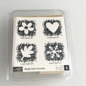 Stampin' Up! Juego de 4 estampillas sin montar flor corazón hoja de nieve - Imagen 1 de 5