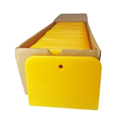 4" Reusable Yellow Plastic Spreaders (100-Pack) for Auto Body Filler - (9064) - Image 1 of 4