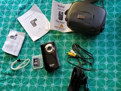 VIVITAR DVR 610 CAMCORDER, CASE,  MANUALS,  AV CORD, STRAP, MEMORY CARD EUC - Image 1 of 4