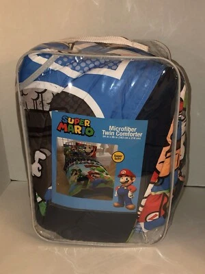 Super Mario Twin Comforter Microfiber 64x86 Nintendo Bedding NEW Sealed - Image 1 of 4