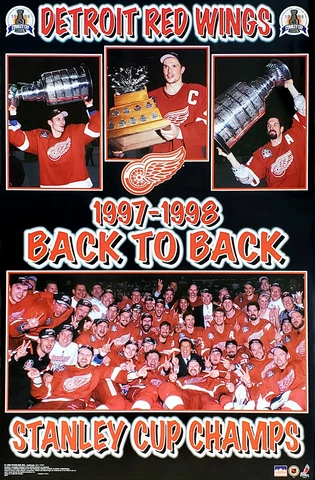 Detroit Red Wings 1997-1998 STANLEY CUP CHAMPIONS Commemorative 22x34 POSTER Cover