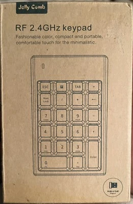 Jelly Comb RF 2.4GHz Wireless Numeric 22 Keys Keypad Plug & Play USB Compliant - Image 1 of 4