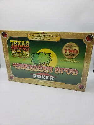  Poker Texas Hold 'Em Caribbean Stud Home Casino Game Set Brand New sealed - Image 1 of 4