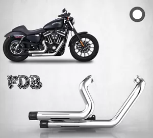 Fit For Harley 2014-2022 IRON XL883N XL1200 X48 72 Chrome Exhaust Smashing Gear - Bild 1 von 7
