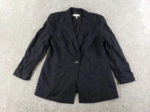 Escada Women's Blazer Jacket 44 Black Wool Silk Lined - Picture 1 of 17