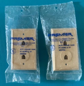 Lot of 2 Premier PT-625B3-6-44 Modular Duplex Jack Plates (6C) - Ash - Bild 1 von 4