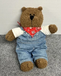 Klassischer Baby Gap Teddybär Plüsch Denim Overall 14 Zoll Stofftier - Bild 1 von 5