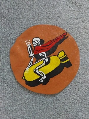 Hand Painted WW2 Leather Squadron  Patch 447th Bombardment Squadron 321st Group - Image 1 of 4