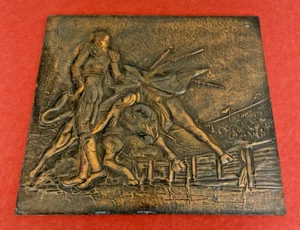 Vintage 3D Copper Art w Spanish Bull Fight Matador Pattern 1977 Brian McLaughlin - Bild 1 von 20