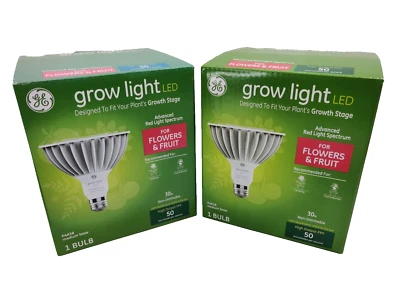 TWO GE PAR38 Grow Light LED 30W Bulb Flowers & Fruit Medium Base High Output PPF - Image 1 of 4