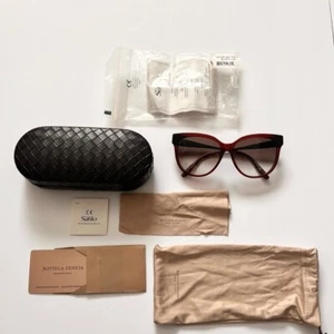 Bottega Veneta 290/F/S Claret Red and Black Oval Women's Sunglasses - Picture 1 of 16