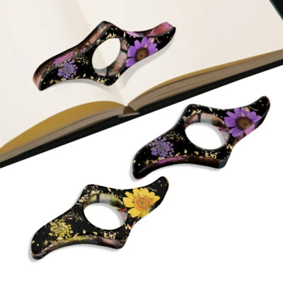 2 Pcs Resin Dried Flower Book Page Holder for Reading Thumb Bookmark Book Opener Foto 1 de 4