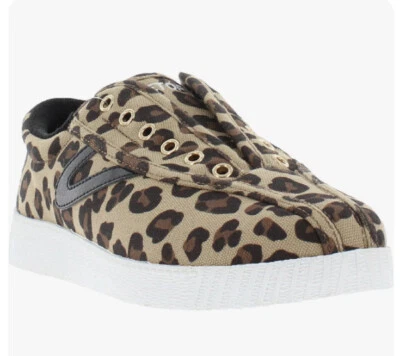 Tretorn Nylite Laceless Leopard Print Canvas Sneakers Size 6.5M NWT - Image 1 of 4