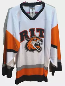 Maglia RIT Tigers Rochester Institute Technology arancione OT sport hockey nuova - Foto 1 di 2