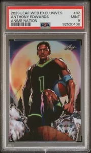 Leaf Anime Nation 2023 ANB-82 Anthony Edwards 6/180 PSA 9 "Líder del paquete" - Imagen 1 de 2