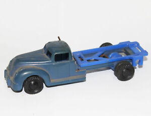 Vintage Ideal Made in USA Hard Plastic Blue Dumper Dump Truck I-662 Retro Toy