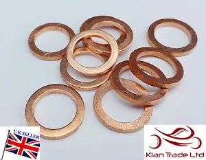 M12 x 18 x 1.5MM thick Copper sump plug washer SEALING BANJO GASKET fuel x 10pc - Picture 1 of 1