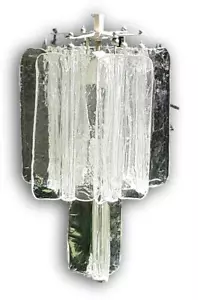 1960 Vintage Original Venom Chandelier Sugar Tone Bark Glass Design - Picture 1 of 6