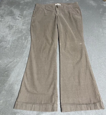 Pantalones de pana vintage Y2K Old azul marino para mujer 12 beige tostado acampanado tiro medio pierna ancha Foto 1 de 4