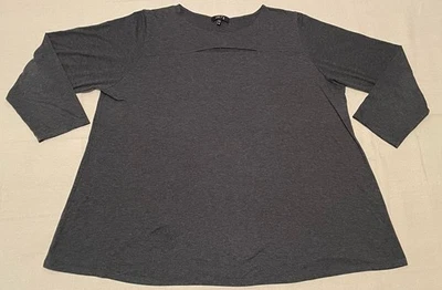 Comfy USA Plus 3X Gray Tunic Top Soft Oversized Stretch Boho Lagenlook Weekender - Image 1 of 4