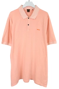 HUGO BOSS Prime T-Shirt Men's 6XL Coral 1/4 Button Logo Short Sleeve Collared - Picture 1 of 10