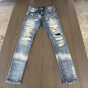 Embellish NYC Skinny Jeans Herren 32x34 Blau Distressed Streetwear Stretch Denim - Bild 1 von 18