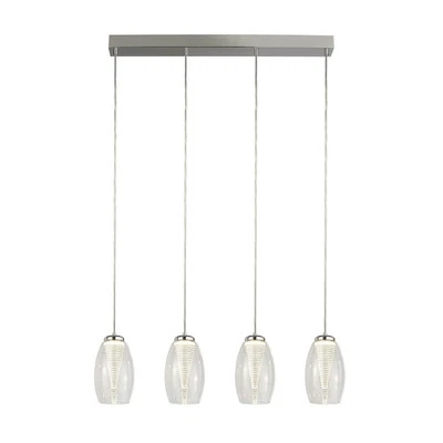 Lampadario Contemporaneo Ciclon Acciaio Cromo Vetro Trasparente Led 22W 3000K - Immagine 1 di 4