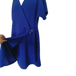 Deep Striking Blue Indigo Short Wrap Dress ❤️ Size 20 - Picture 1 of 3