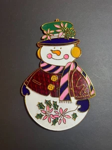 Muñeco de nieve de pascua de plástico colorido de colección con bufanda y sombrero atrapasol de Navidad 9" - Imagen 1 de 4