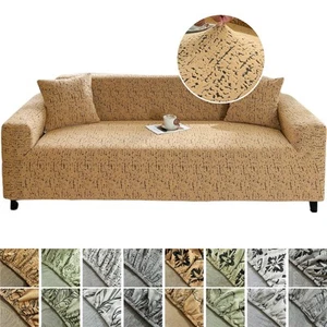 Couch Covers Jacquard Stretch Fit Lounge Sofa Slip Cover 1/2/3/4 Seater Washable - Picture 1 of 28