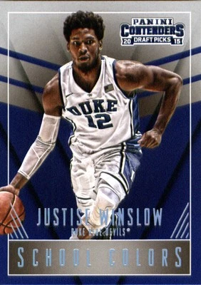 Selecciones del draft Panini Contenders 2015-16 colores escolares #23 Justise Winslow - BSK Foto 1 de 2