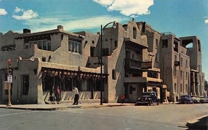 LA FONDA HOTEL Santa Fe, New Mexico Fred Harvey c1950s cartolina d'epoca - Foto 1 di 2