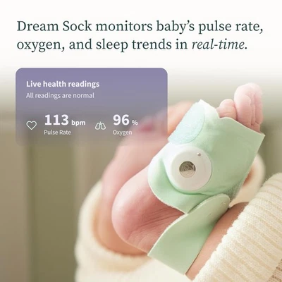 Owlet Dream Sock FDA-Cleared Smart Baby Monitor MInt BM06NMMCJ - Image 1 of 4