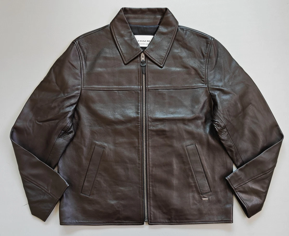 Coach Leather Outer Shell Brown Coats, Jackets & Vests for Men for