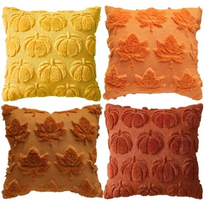 4stk Kissenbezug 45 x 45cm Kissenhülle Herbst Deko Kissenbezug Kürbis - Bild 1 von 17