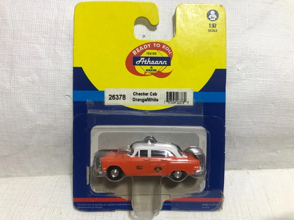 HO Scale Athearn 26378 Checker Cab Orange/White - Image 1 of 2