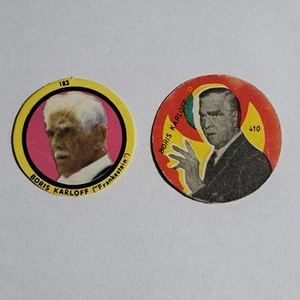 Boris Karloff 2 Pogs Vintage Figurines Rare - Picture 1 of 4