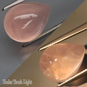 ¡MUSEO 6,87 quilates! Natural 6Rayos Estrella Rosa Cuarzo Brasil Pera Cabujón LIMPIO - Imagen 1 de 4