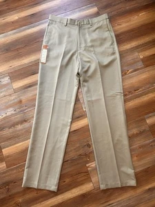Haggar Cool 18 Pro Men's 34x34 Pants Dress Slacks khaki Tan Classic Fit - Picture 1 of 6
