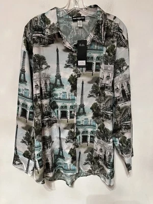 New Woman Karl Lagerfeld Paris Button Up Blouse Size XL Long Sleeves - Image 1 of 4
