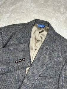 NICE Mens Pendleton Grey Blue Plaid Tweed WOOL Blazer Sport Coat Size 42 - Picture 1 of 6