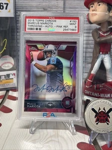 2015 Topps Chrome Autograph Pink Refractor Marcus Mariota RC /75 PSA 9 - Picture 1 of 2