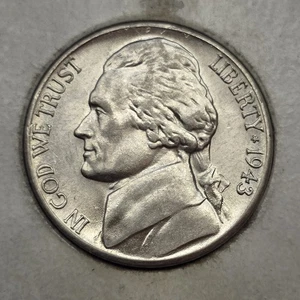 1943 S San Francisco Mint Silver Jefferson War Nickel - Picture 1 of 2