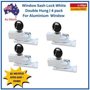 Aluminium Window Double Hung Sash Lock – White Key Lock | 4 pack - Bild 1 von 4