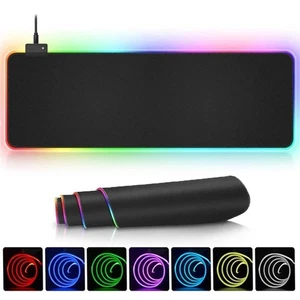 LED Light pad RGB Keyboard Cover Desk-mat Colorful Waterproof Surface Mouse Pad - Afbeelding 1 van 10